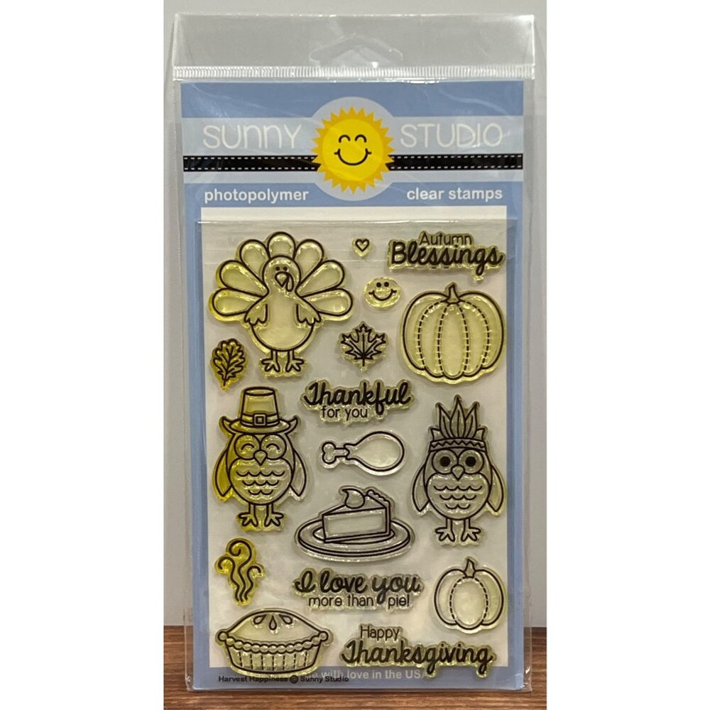 Sunny Studio Clear Stamps Thanksgiving SSCL-116 Harvest HAppiness
